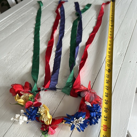 Vintage original Traditional Flower Ukrainian Headband, Folk Head Attire, Vinok - Picture 9 of 10